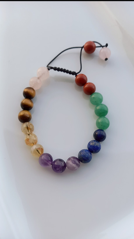 دستنبند هفت چاکرا با سنگ های اصلی